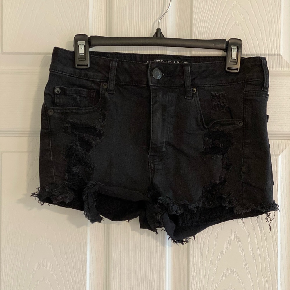 American Eagle Distressed High Rise Jean Shorts